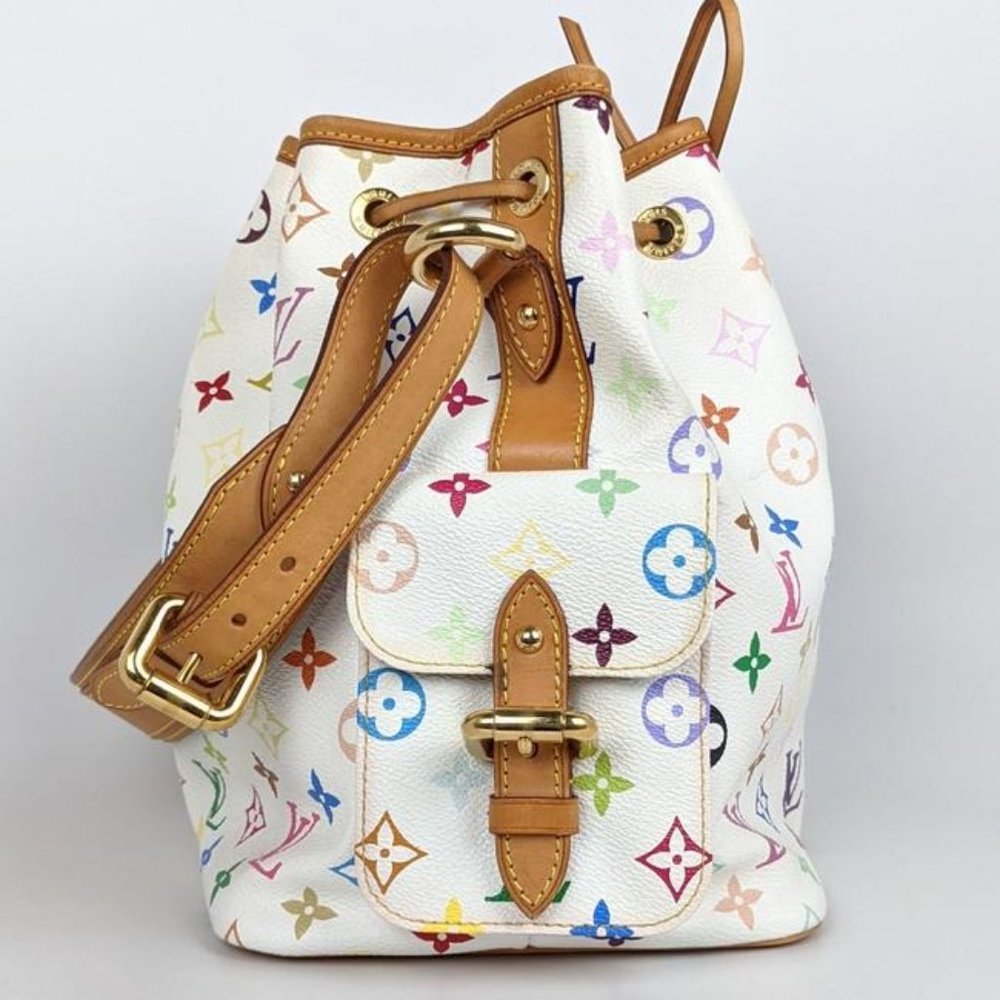 SOLD Louis Vuitton Petit Noe Murakami White Shoulder Ba - Picture 7 of 9